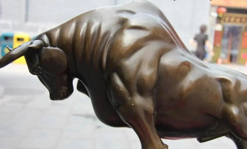 Чистая бронза Медь Китай дома фэн-шуй для денег богатства Lucky бык Мул