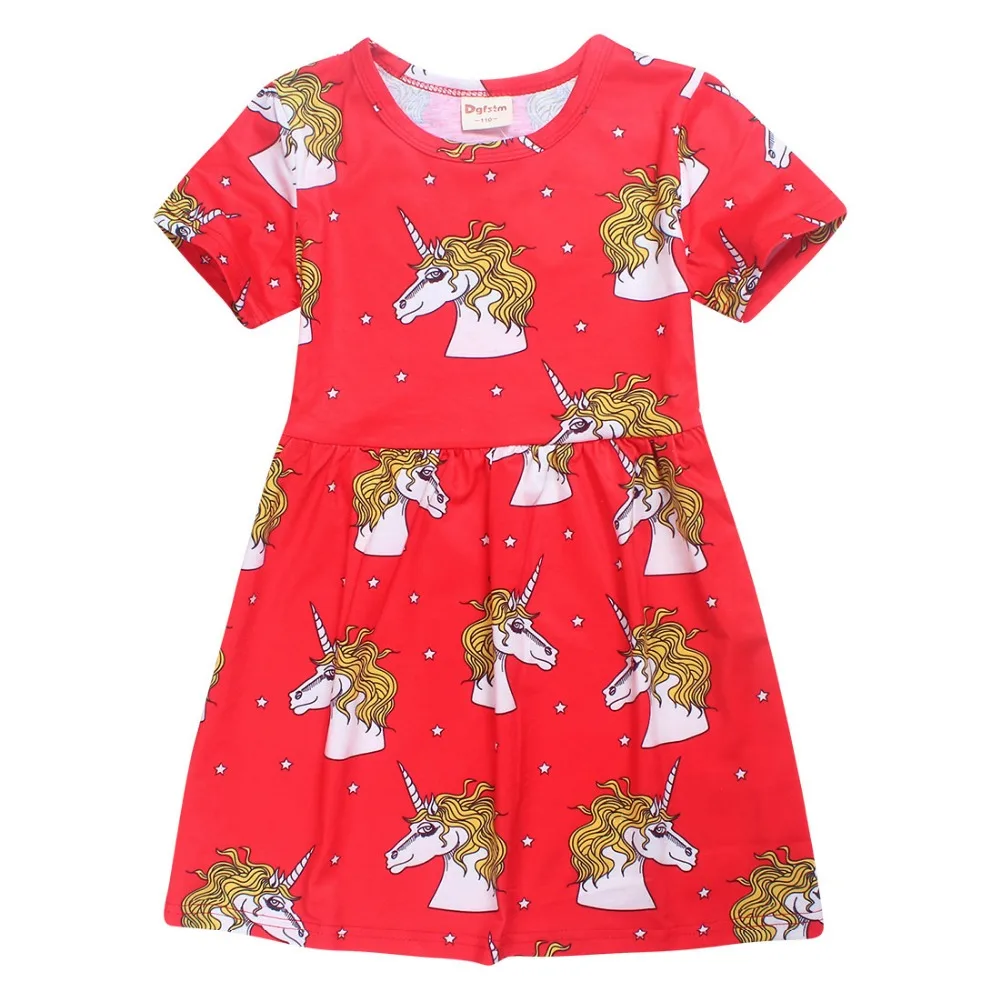 Пижама с единорогом платье для маленьких девочек летняя ночная рубашка вечерние