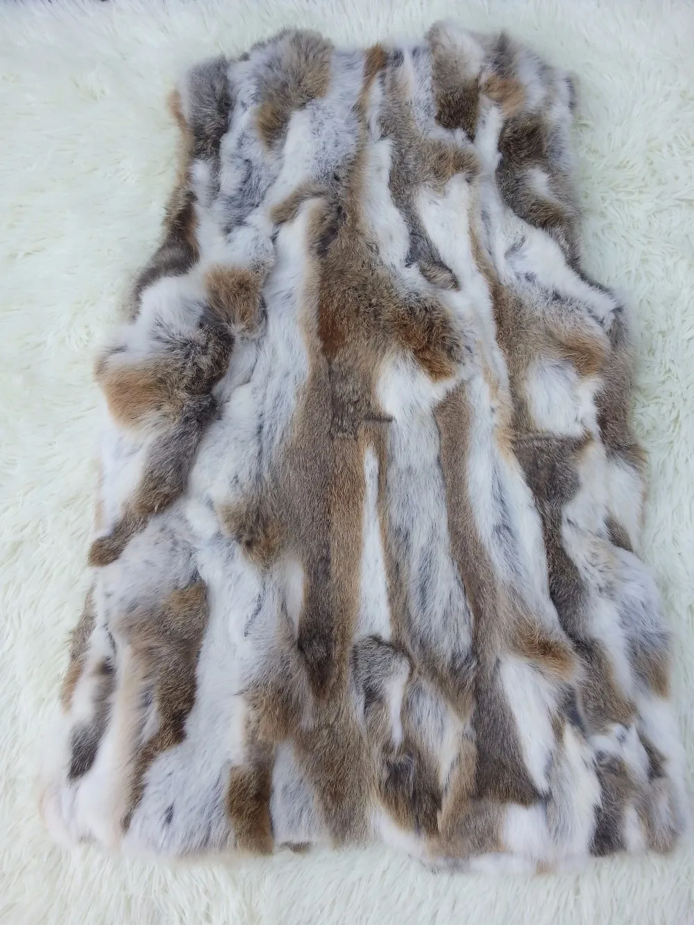 Женский Длинный жилет из натурального кроличьего меха зимняя меховая куртка