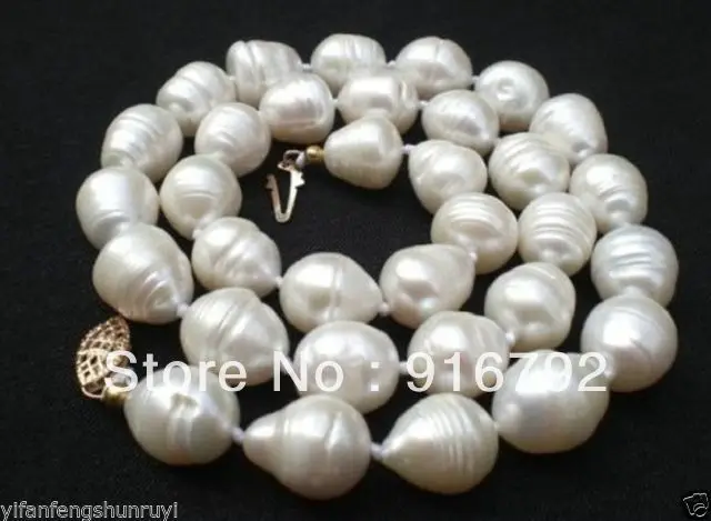 Бесплатная доставка &gt&gt&gt&gt&gt огромное ожерелье из белого жемчуга 11-13 мм 18 дюймов |