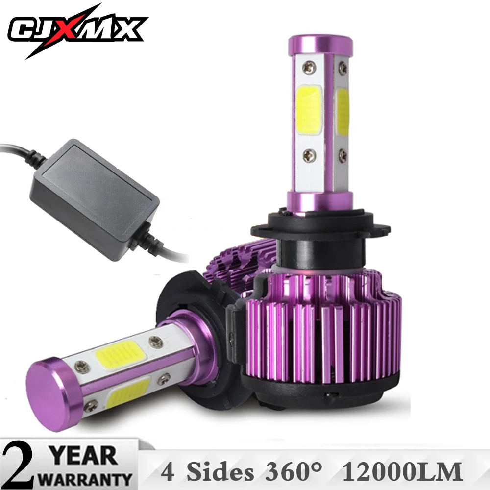 CJXMX 4 боковые светодиодные лампы для автомобиля H4 H7 LED H11 HB3 9005 HB4 9006 9004 9007 фар 12000LM 90W