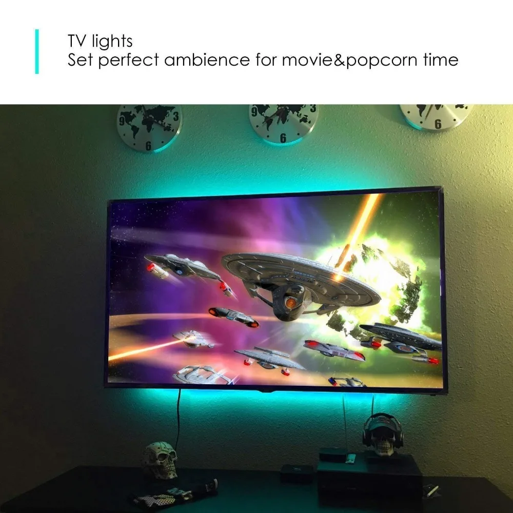 Smart Управление светодиодные полосы Wi Fi светодио дный RGB огни комплект 6.56ft 2 м 5050