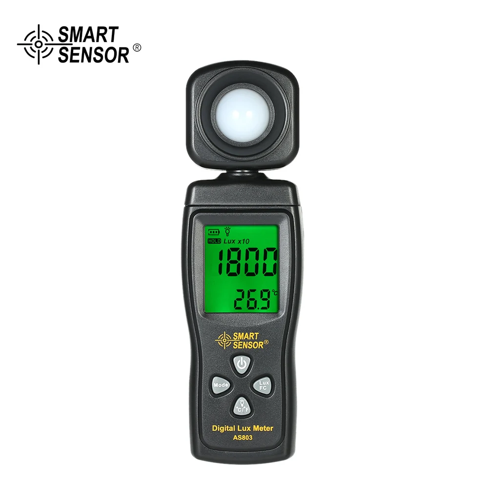 Портативный Измеритель люкс AS803 цифровой фотометр с ЖК дисплеем|УФ-радиометры| |