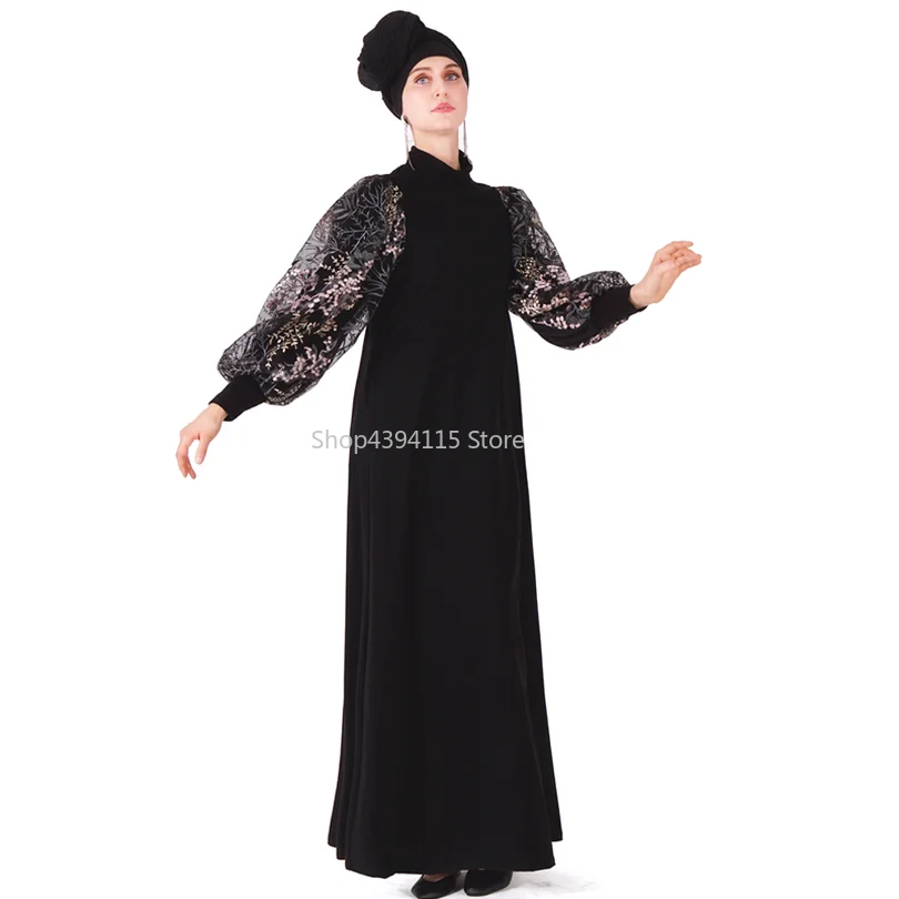 Черное мусульманское платье abaya Vestidos Caftan Ramadan Турция Дубай женское арабский