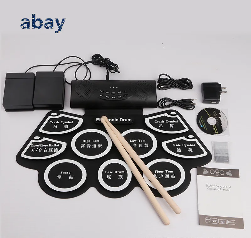 Сворачивающийся складной портативный набор электронных барабанов с Bluetooth USB