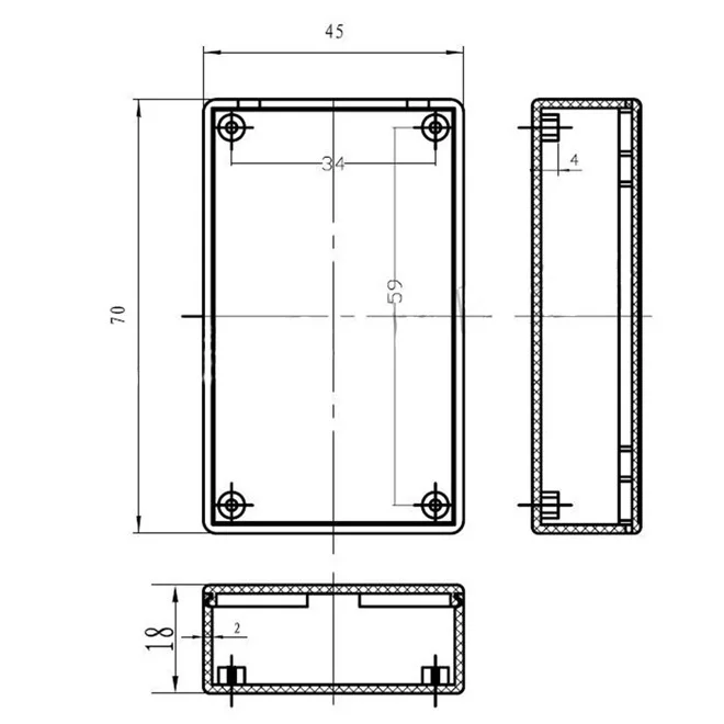 1 шт. пластиковый корпус проекционный ящик чехол с электрическим распределением