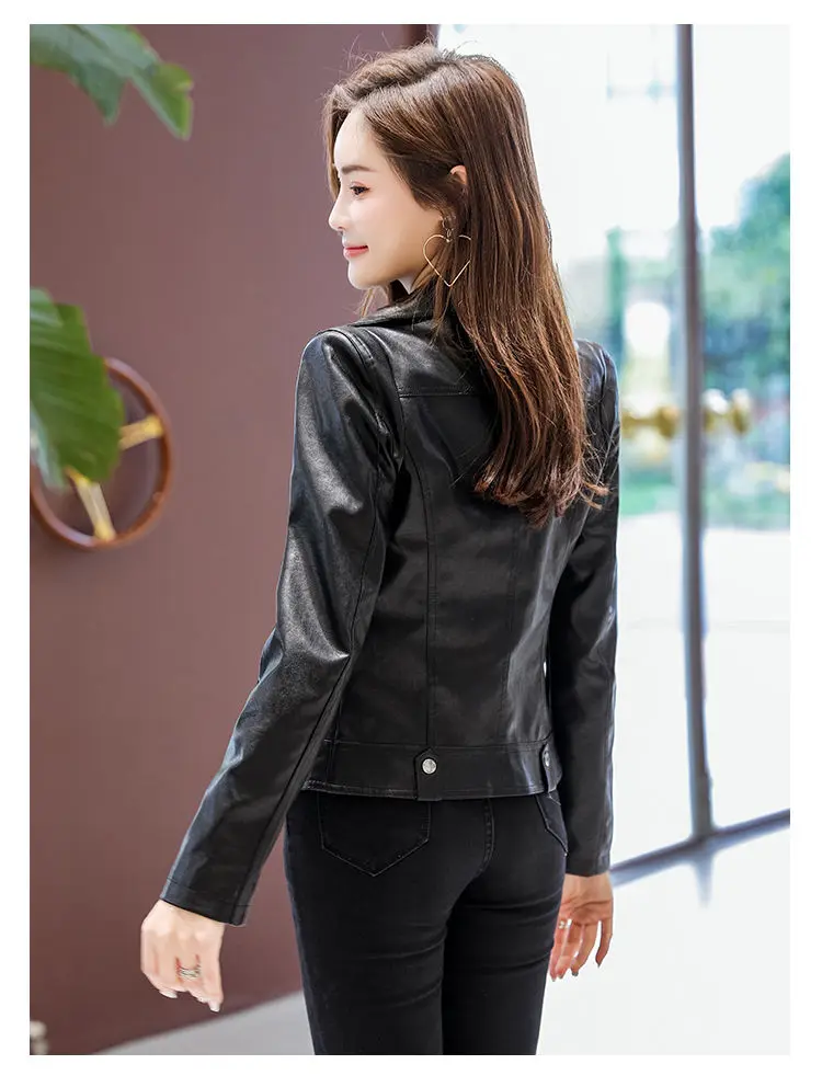 Женская кожаная куртка 2020 новое модное пальто женская одежда мотоциклетная