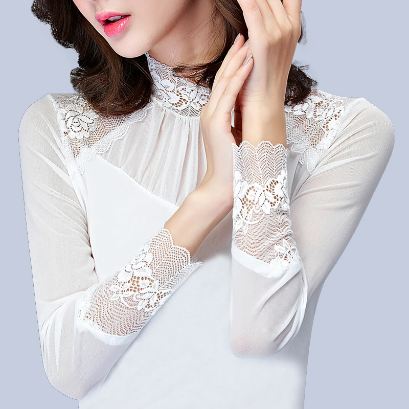 Базовые Рубашки Блузки лидер продаж модное женское осенне зимнее облегающее