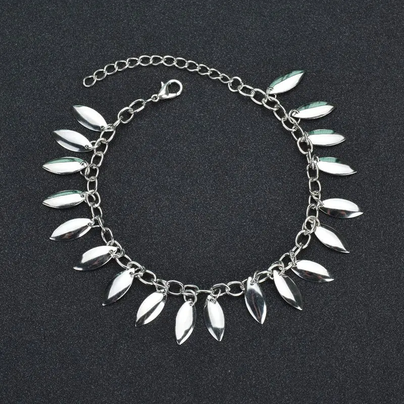 summer style street fashion metal Leaf Sequins tassel pendant handmade chain Bracelet Anklets women Jewelry | Украшения и
