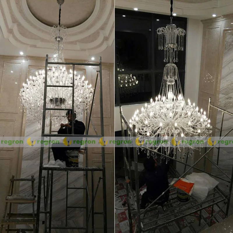 Большая 30-ламповая церковная люстра светодиодный канделябр Хрустальный