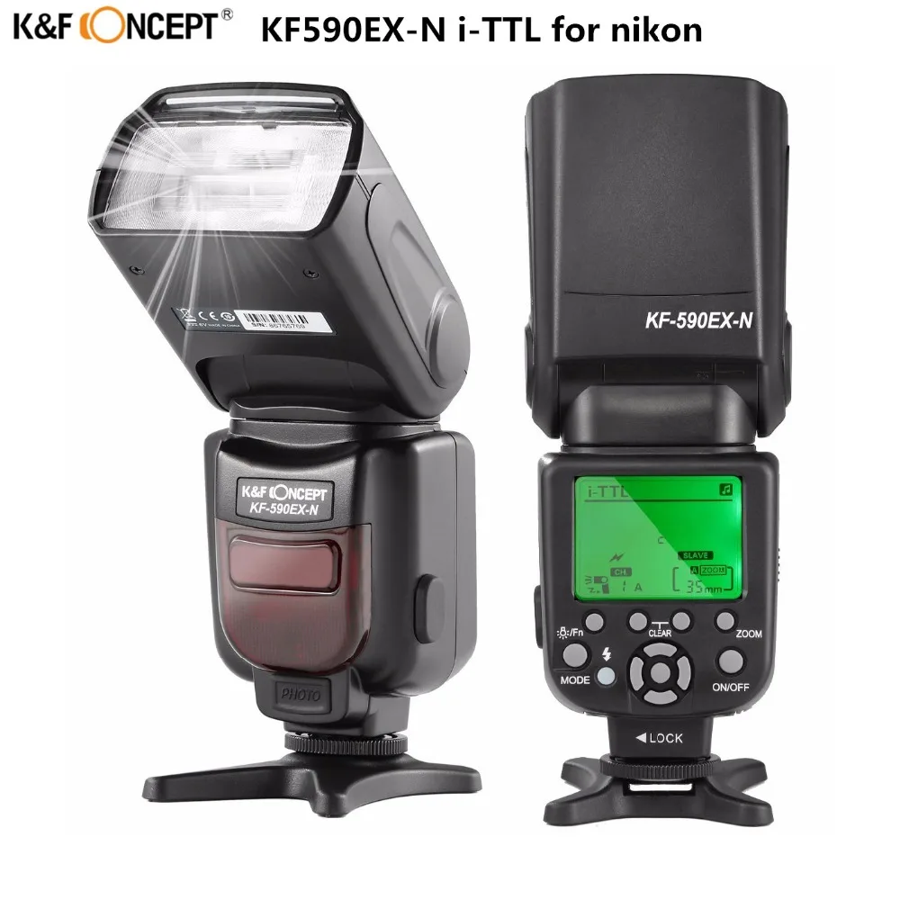 K & F CONCEPT KF 882 Беспроводная вспышка 1/8000s Master Slave с ЖК экраном i TTL Speedlite для камеры Nikon