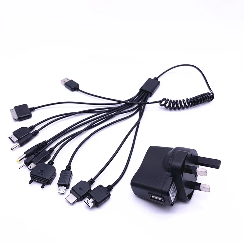 Универсальное зарядное устройство 10 в 1 USB кабель для нескольких сотовых