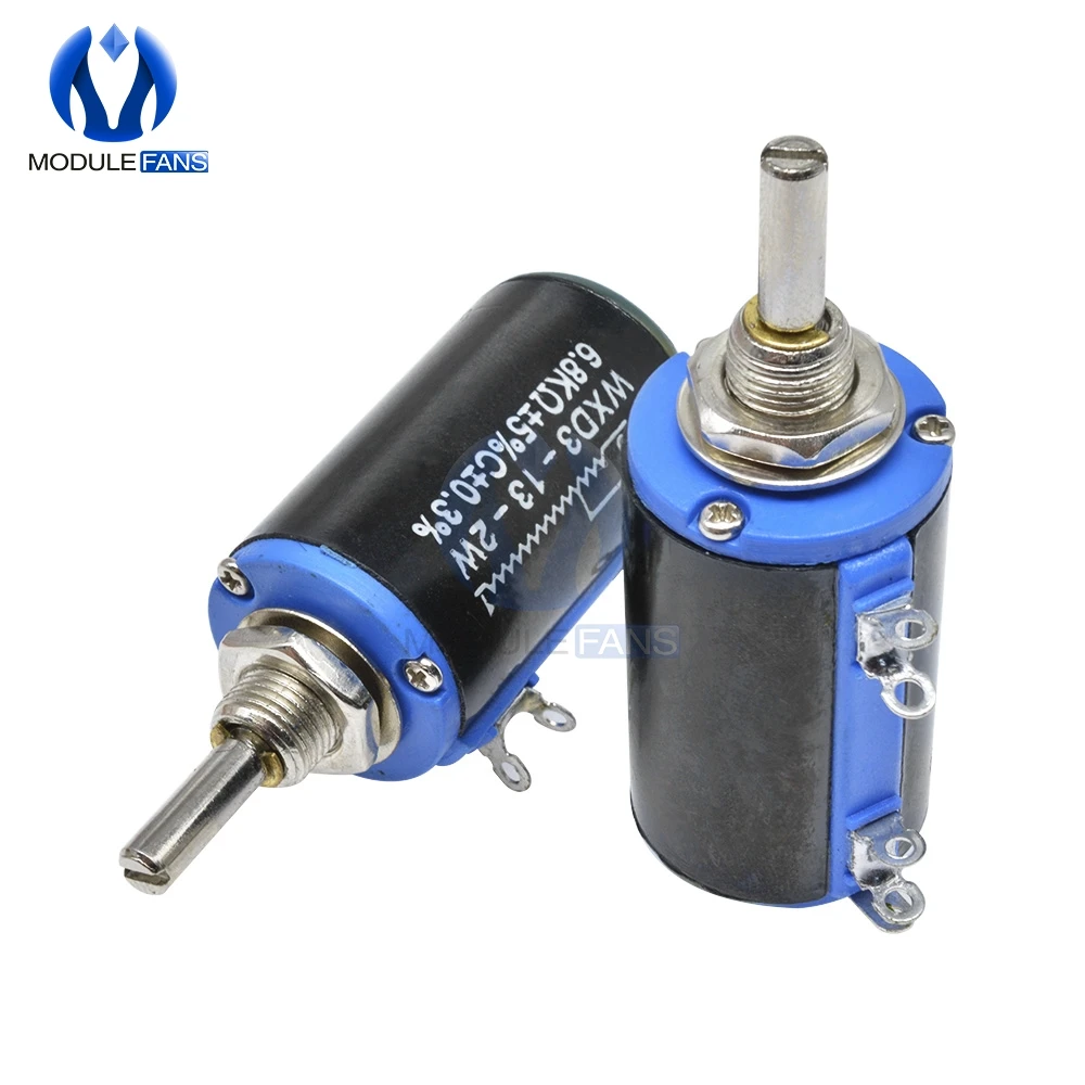 Diymore WXD3-13-2W потенциометр с проволочной обмоткой Сопротивление ом 10 поворотов линейный роторный потенциометр 5%+ 5%-5% электронный Diy