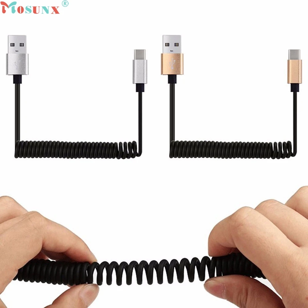 Mosunx заводская цена 1 м пружинный спиральный Выдвижной USB A штекер для типа c