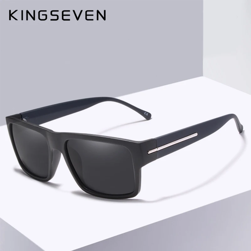 Мужские солнцезащ. Очки в чёрной оправе KINGSEVEN черные солнцезащитные очки с