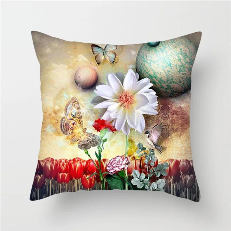 Fuwatacchi Подсолнух лотоса Подушка с тюльпанами чехол несколькими цветочными