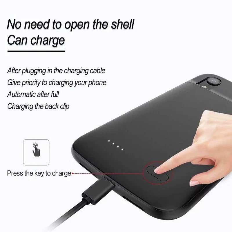QSACE 5000 мАч Горячая батарея зарядное устройство чехол для Iphone X Xr Xs Max Внешний Банк