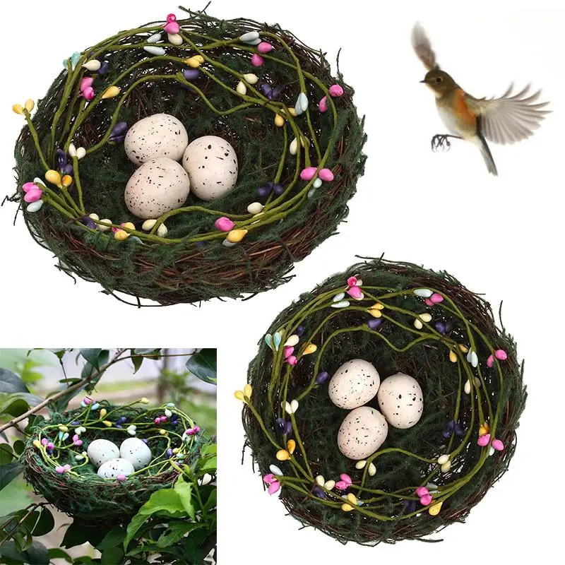 Пластиковая ротанговая Птичье гнездо клетка для домашних птиц ремесло