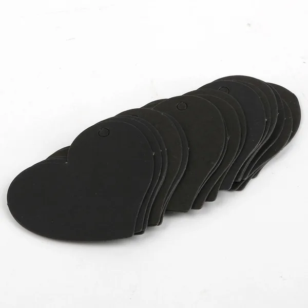 Black 50 шт. упаковочные этикетки сердце коричневый крафт-черный/белый бумажные бирки DIY этикетки Свадебная вечеринка любимая Подарочная бирка для украшения 4,5*4 см - Цвет: Black