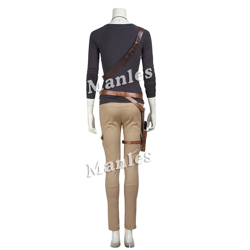 Tomb Raider Cosplay Lara Croft Costume Outfit Halloween Women T-shirt Hot Sexy Clothes Party Custom Made Adult Handmade