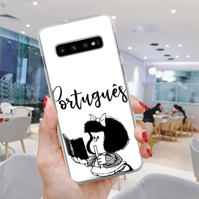 Mafalda чехол для телефона для samsung Galaxy S10e S10 плюс S7 S8 S9 Plus, Note 8, 9, 10, плюс S10 5G M20 M30 жесткий чехол Coque