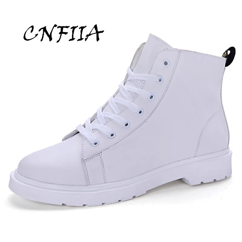 CNFIIA Men Boots Anti-Slip Combat Male Black White Red Size 39-44 Lace Up Waterproof Shoes 2018 Autumn Winter New Brand | Обувь