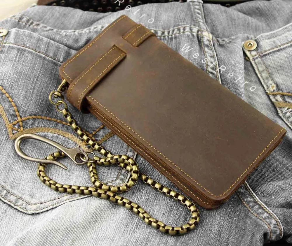 Длинный кошелек West Retro Байкер водитель грузовика для мотоцикла с цепочкой из