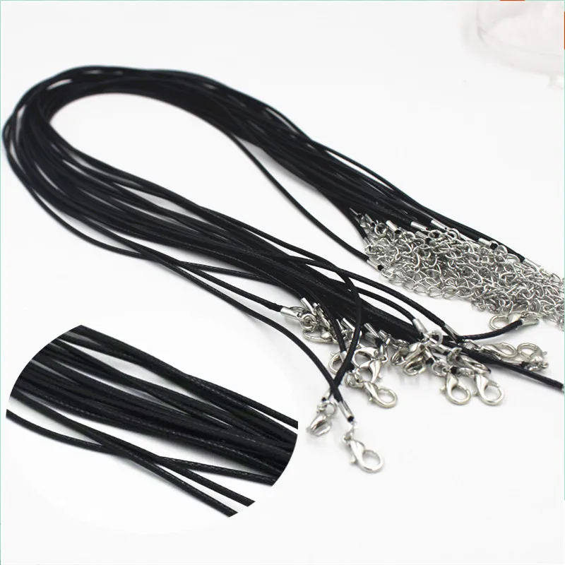 

5 pcs 2mm black necklace waxed Cord chain necklace Jewelry Findings make necklace bracelets