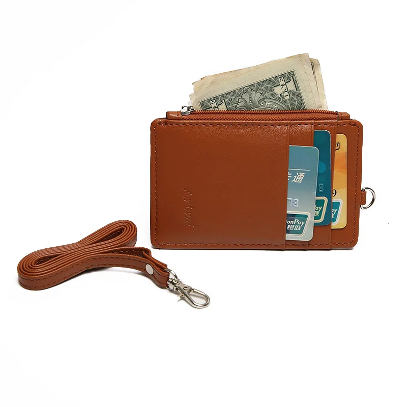 Artmi леди шнур для ID RFID Держатели тонкая кредитница кожаная сумка девочек с шейным