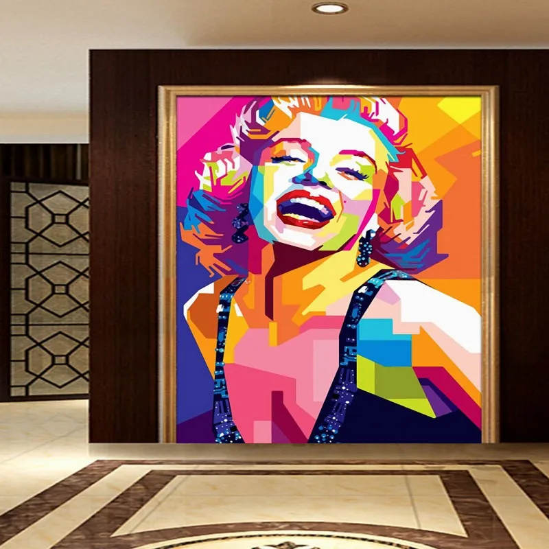 Бесплатная Доставка Цвет Мэрилин Монро мода вход фон карта росписи обоев спальня