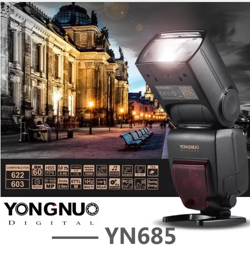 YONGNUO YN685 Беспроводной 2 4 г HSS ttl/i ttl Вспышка Speedlite для Nikon D750 D810 D7200 D610 D7000 DSLR камера