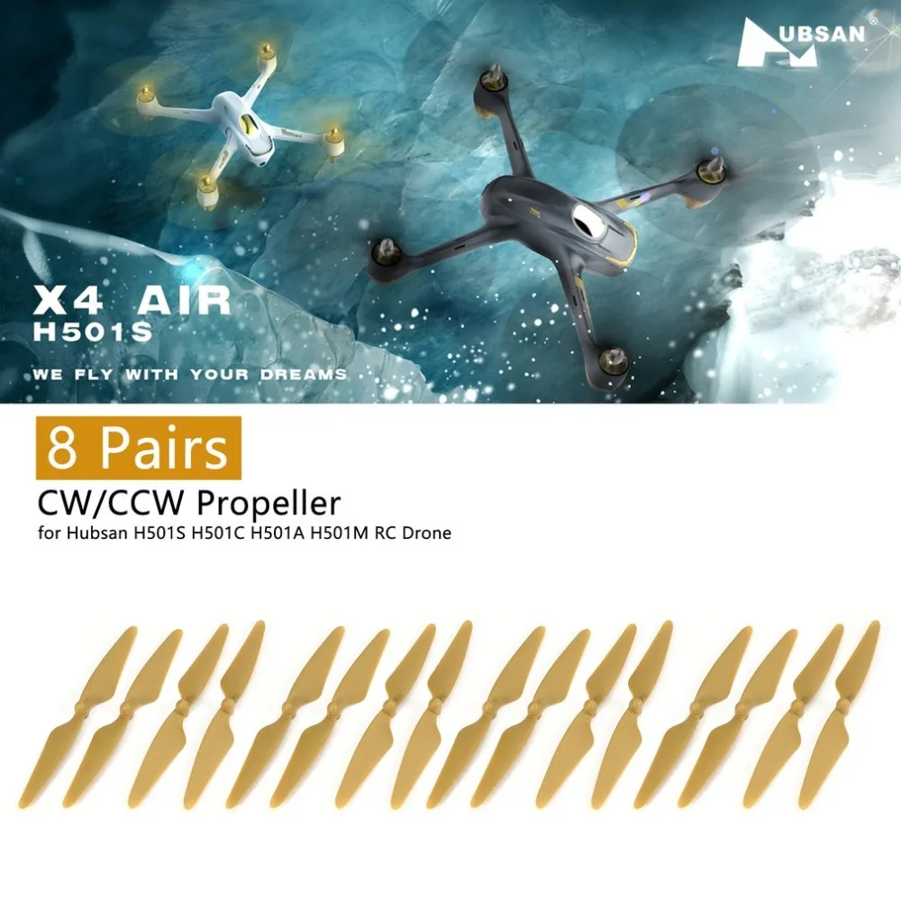 8 пар CW/CCW пропеллер реквизит лезвие RC Запасные части для Hubsan H501S H501C H501A H501M 501 RC Квадрокоптер