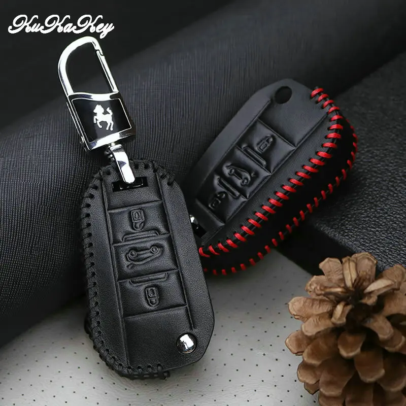 KUKAKEY чехол для ключей из натуральной кожи с дистанционным управлением Citroen C4 CACTUS C5