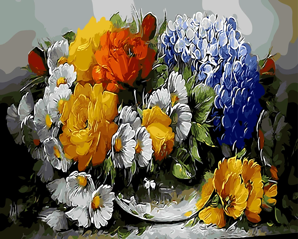 Кухня цветок картина маслом фотографии по номерам любовь цифровые раскраска