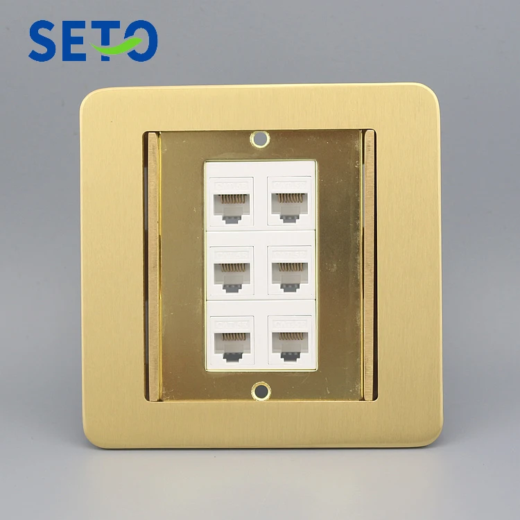 SeTo напольная розетка скрытого типа 6 портов сетевая Lan RJ45 Cat5e настенная пластина