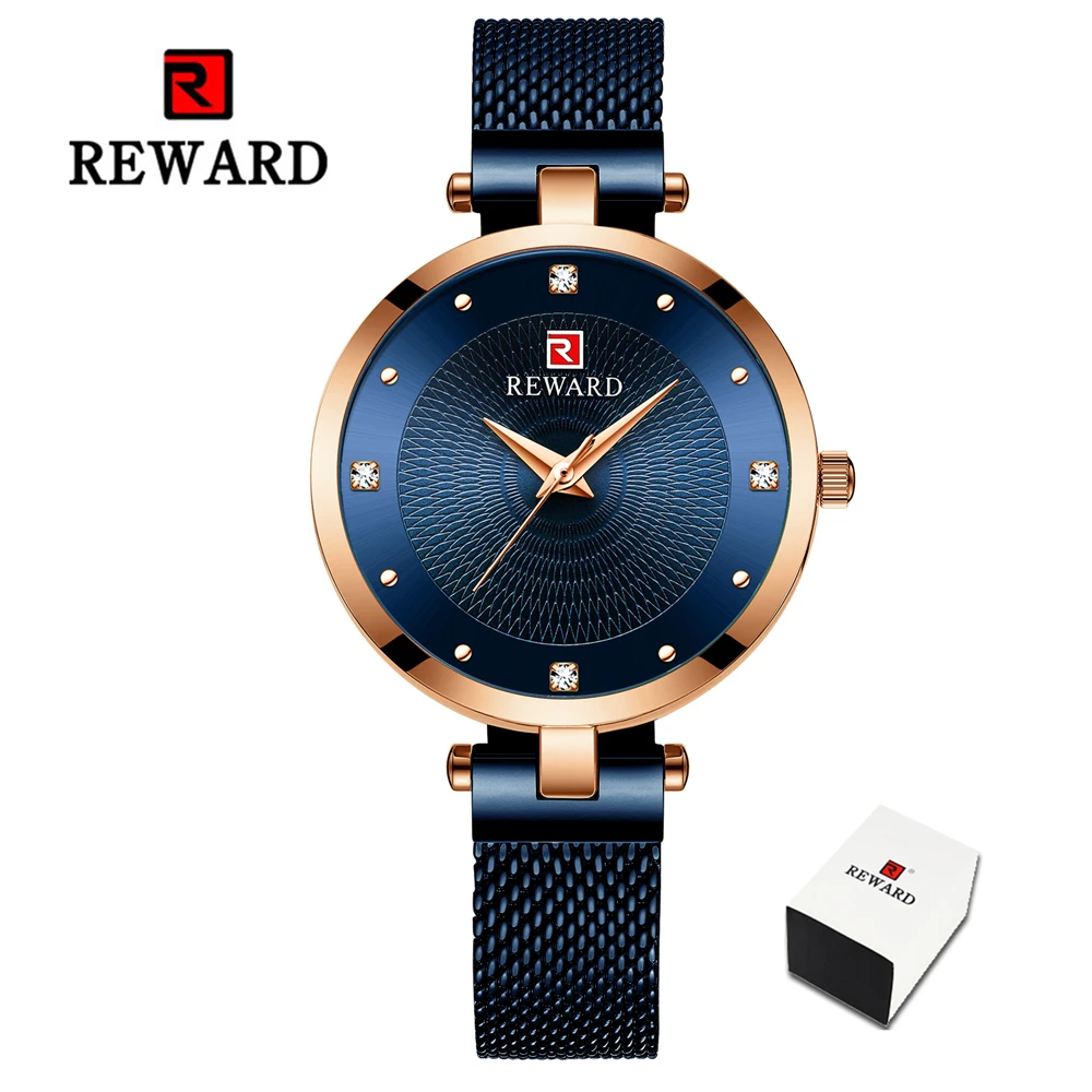 Blue Золотые женские часы под платье, часы для девушек, стальной Миланский сетчатый ремешок, женские часы-браслет, женские часы, Relogio Feminino Montre Femme - Цвет: Blue