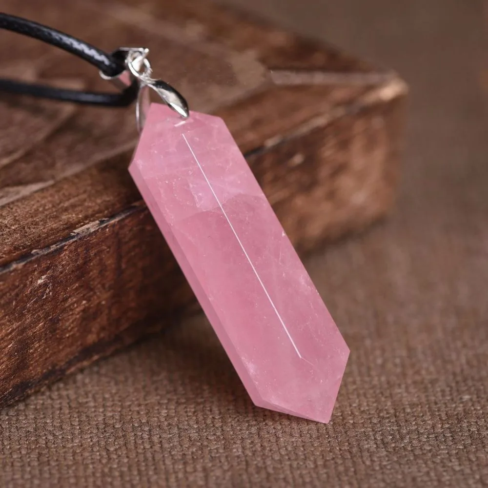 Druzy шестигранные ожерелья подвески из натурального кристалла прозрачные розы