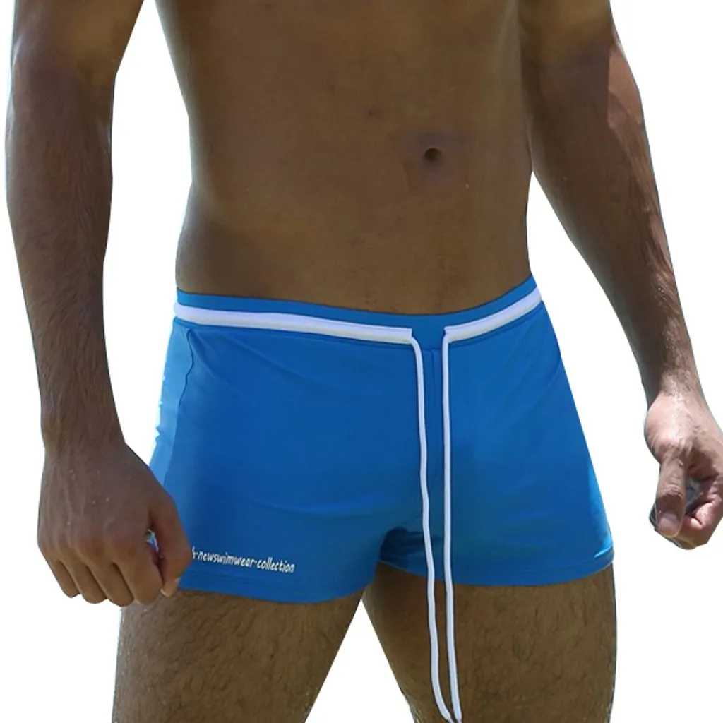 Мужские тонкие дышащие плавки с принтом быстросохнущие пляжные шорты завязками