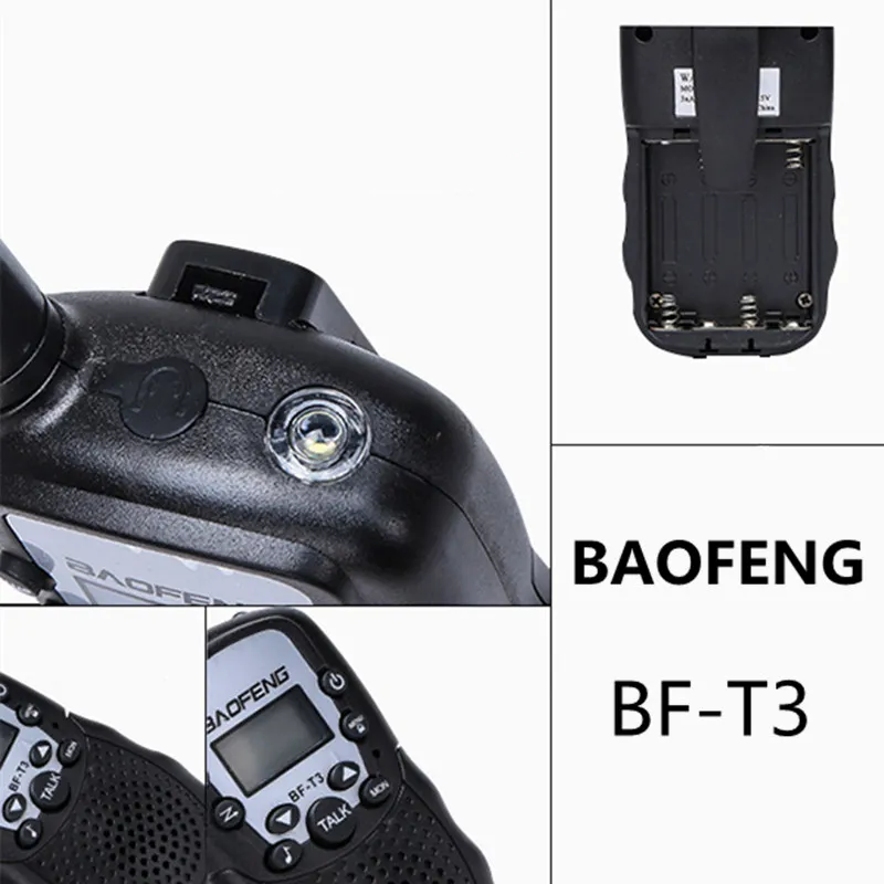 2 шт. мини Baofeng BF-T3 портативная рация 8/22 каналов для детей двухстороннее радио 10 тонов вызова КВ трансивер коммуникатор T3
