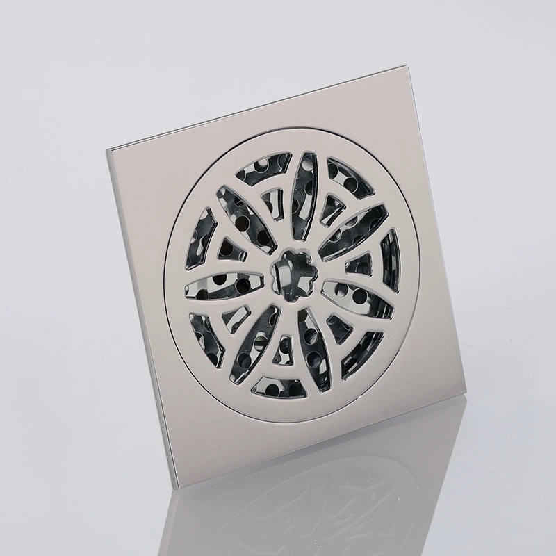 Матовый Никель латунь площади трапных отходов Тёрки цветочным узором Ванная