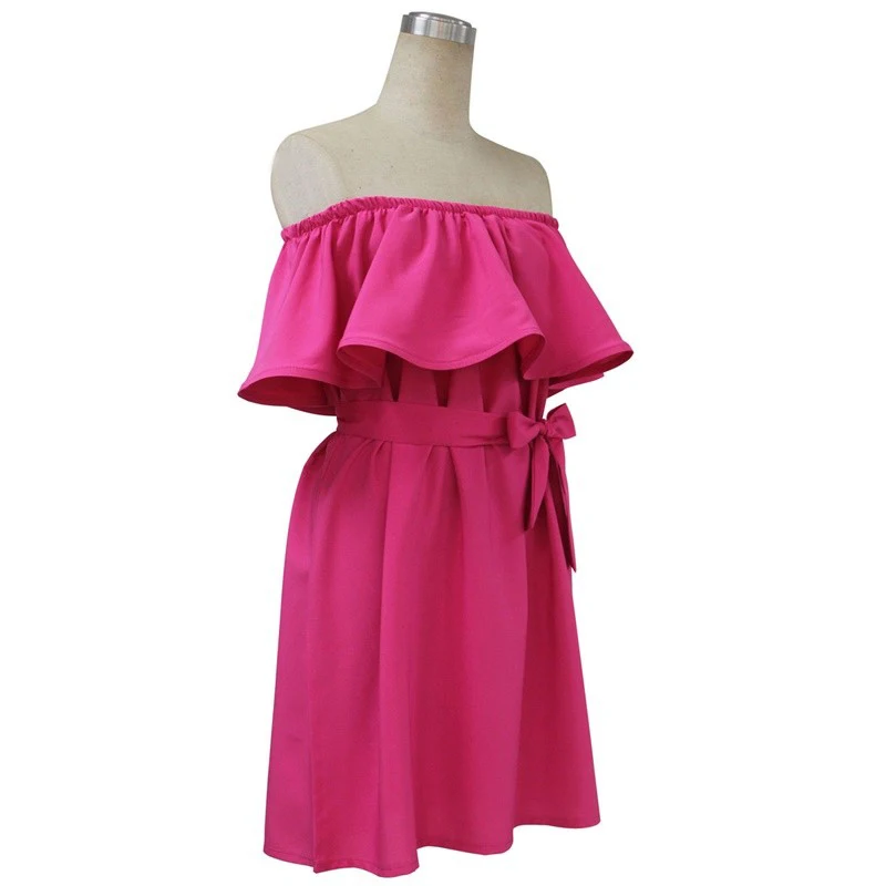 Платье женское повседневное без бретелек с вырезом лодочкой S2699|fashion women dress|women