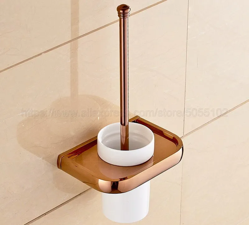 Rose Gold Brass Finish Bathroom Accessories Set,Paper Holder,Towel Bar,Soap Basket,Toilet Brush Holder,Bathroom Sets zba865