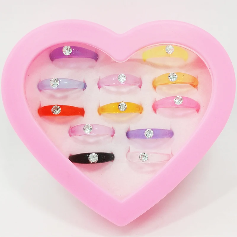 Женские акриловые кольца Fanrar прозрачные обручальные с фианитом 12 шт.|wedding engagement