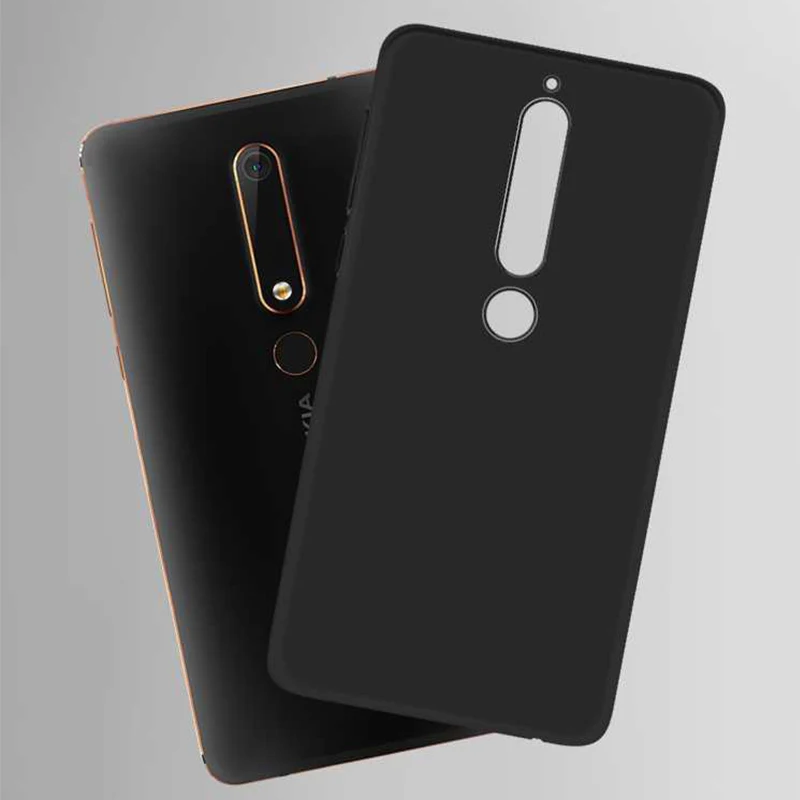 Для Nokia 6 2018 силиконовый матовый Мягкий ТПУ черный чехол для 1 5 8 7 X6 TA-1068 TA-1050 TA-1043 |