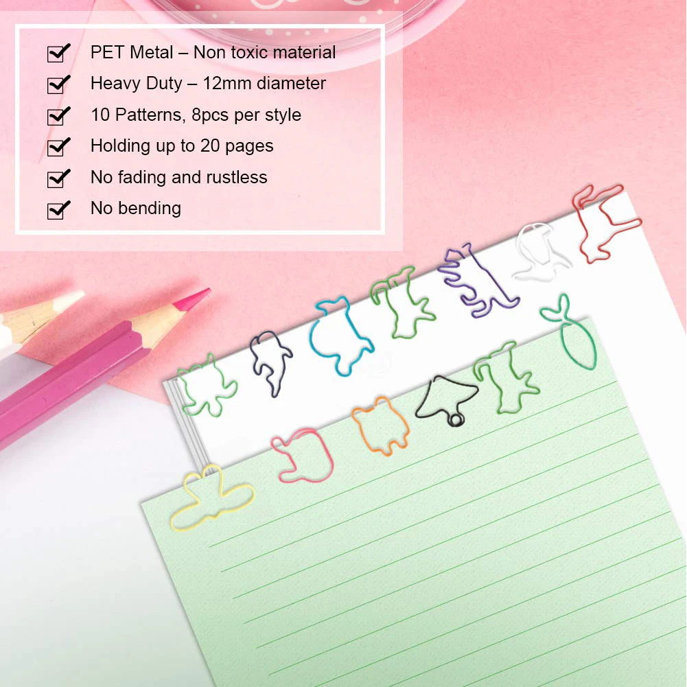 60 шт. Детские офисные принадлежности зажимы животных форма студент милый подарок