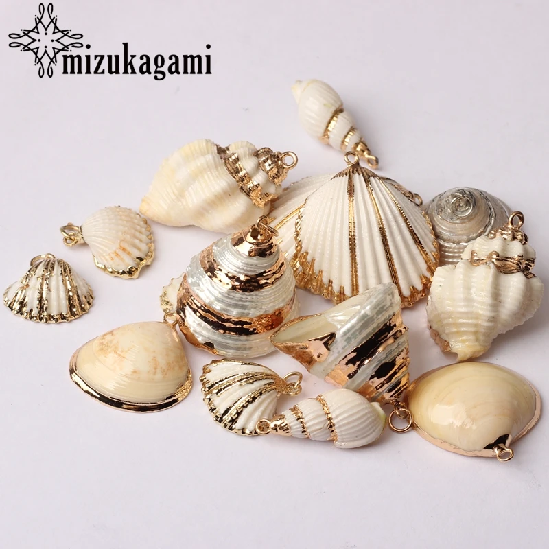 2 шт./лот подвески из натурального белого ракушка для самостоятельного