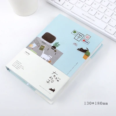 Kawaii Cat личный дневник планировщик в твердом переплете цветные Страницы Дневник Книга тетрадь Еженедельный расписание милые корейские Канцтовары Цветочная программа - Цвет: A