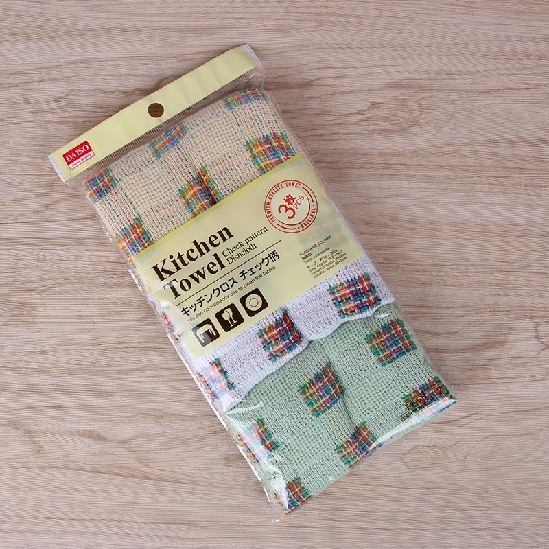 

100% Cotton 3pc QF034 Restaurant Kitchen Bathroom thick yarn-dyed Lattice fringes Tea Towel Cleaning Towel Microfiber cloth