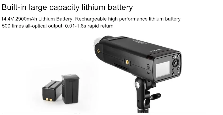 Godox AD200 Pro AD200Pro 200Ws 2,4G Вспышка стробоскоп 2900mAh батарея голая лампа Speedlite френель головка для DSLR вспышка для фотоаппарата