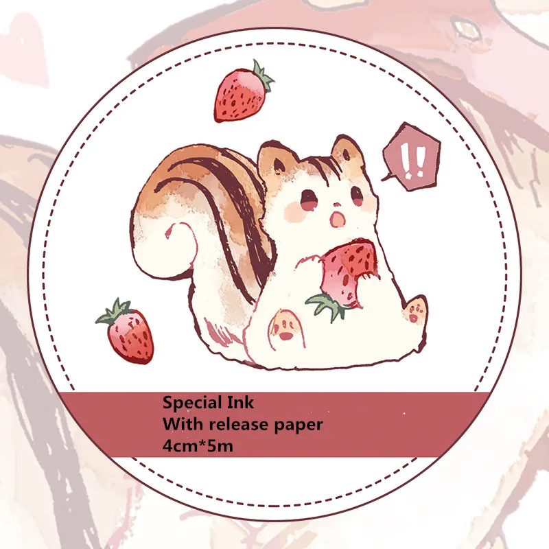 Специальная чернильная 40 мм широкая милая белка лента для декорации Washi DIY